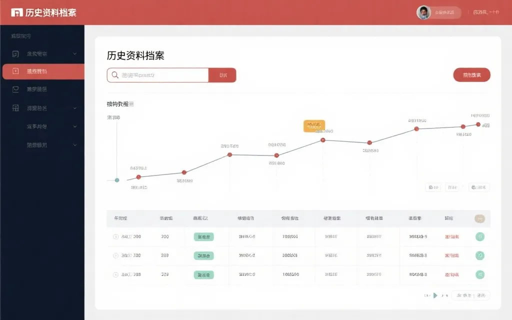 历史资料整理界面设计示意